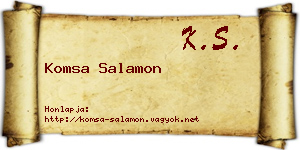 Komsa Salamon névjegykártya